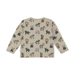 Long Sleeve Safari Animal Print T-Shirt | Oxford Tan or China Blue