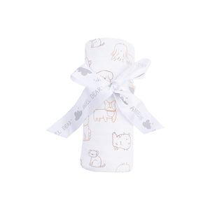 Neutral Pups Bamboo Swaddle Blanket