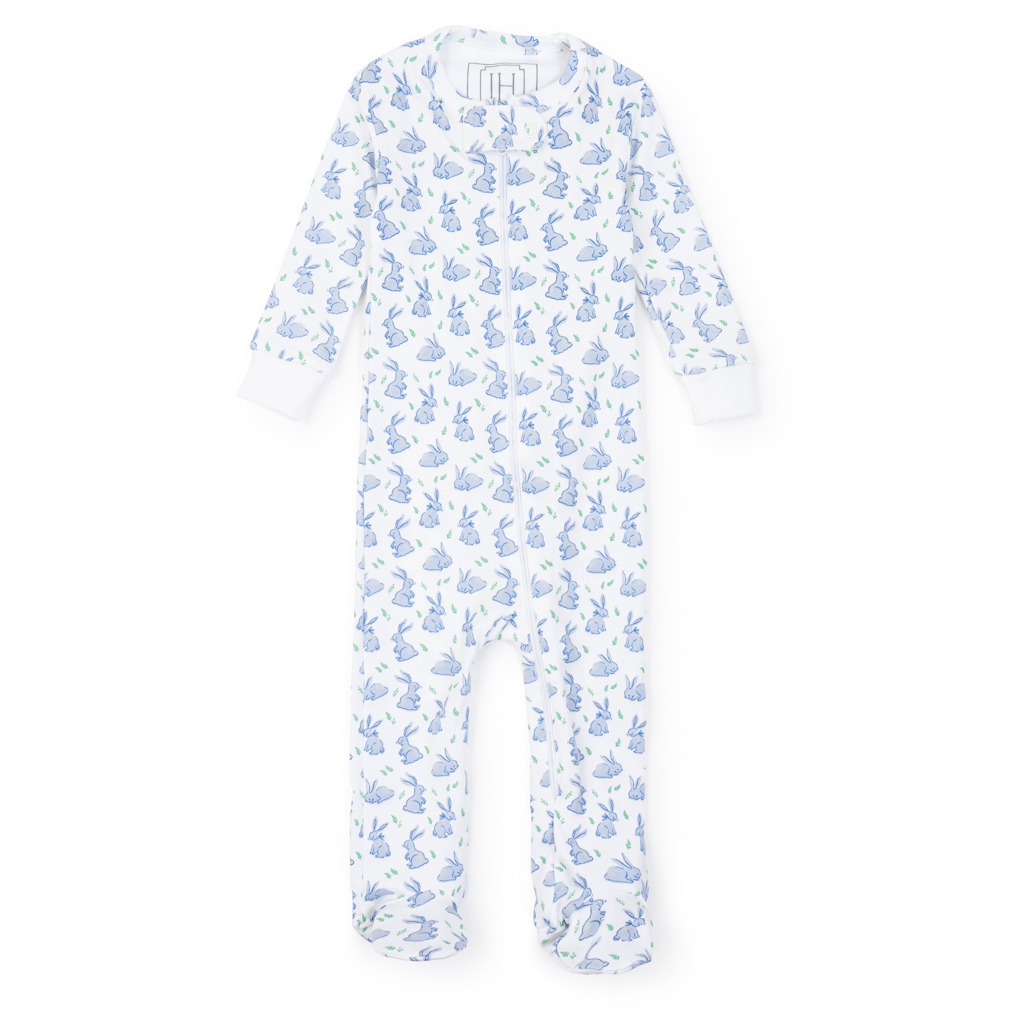 Parker Zipper Pajama | Bunny Hop Blue