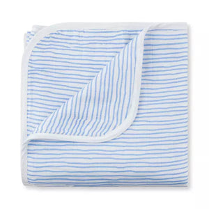 Wave Muslin Baby Quilt Blanket | Blue