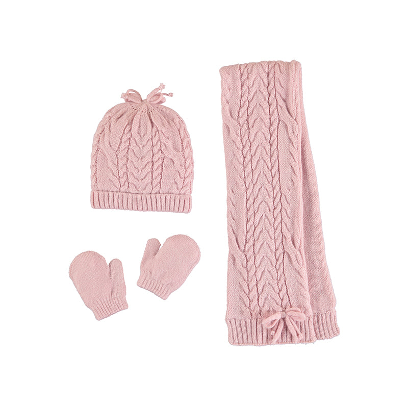 Baby Girls Knitted Hat, Scarf and Gloves Set | Petal