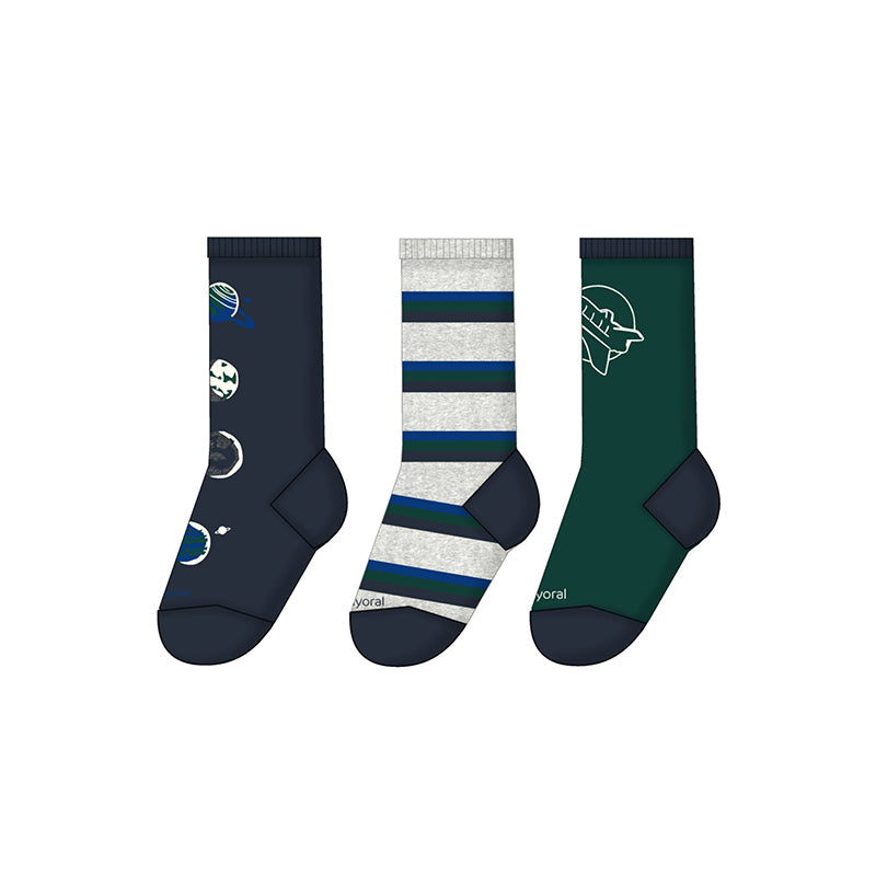 Boys 3 Pair Socks Set | Jade