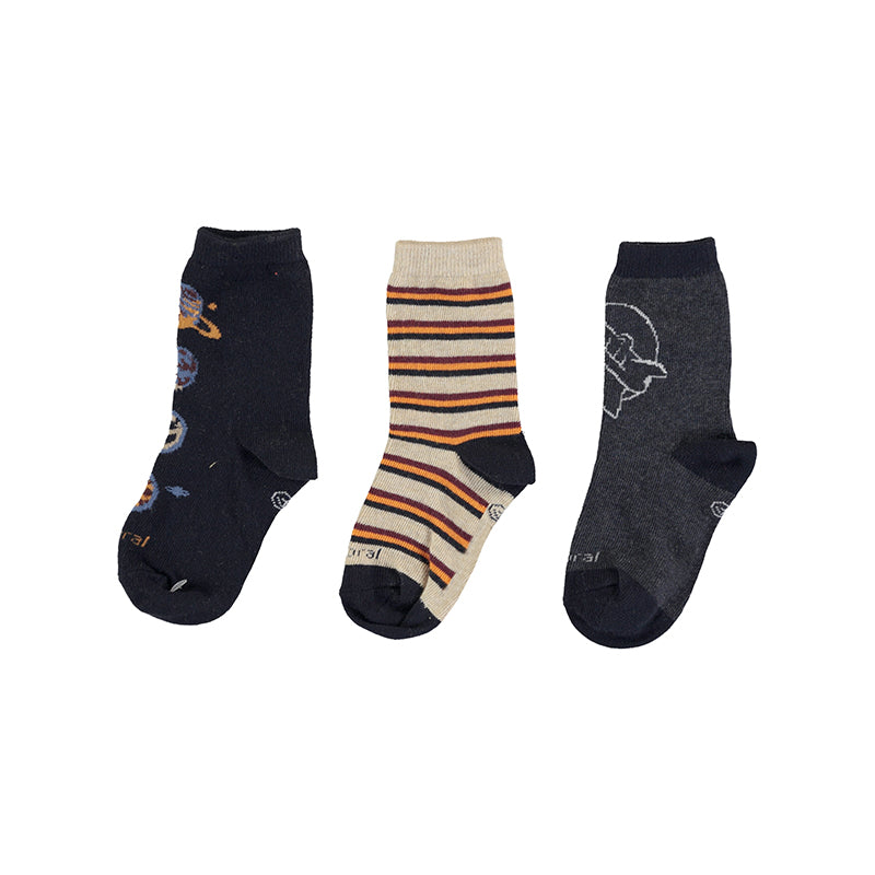 Boys 3 Pair Socks Set | Navy