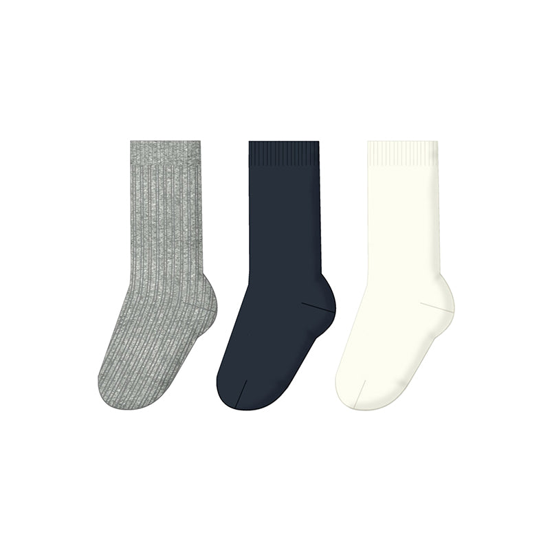 Boys 3 Pair Solid Socks Set | Navy