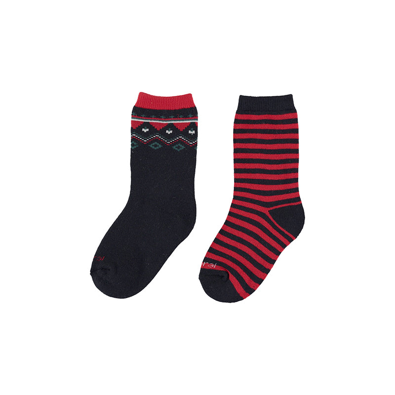 Boys 2 Pair Socks Set | Red
