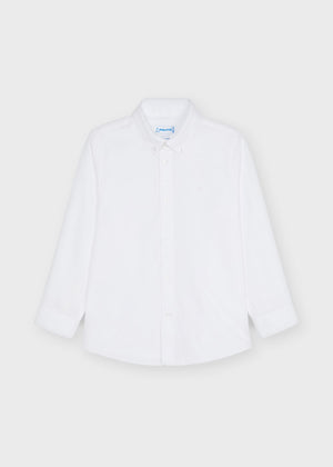 Boys ECOFRIENDS Long Sleeve Basic Collared Shirt | White