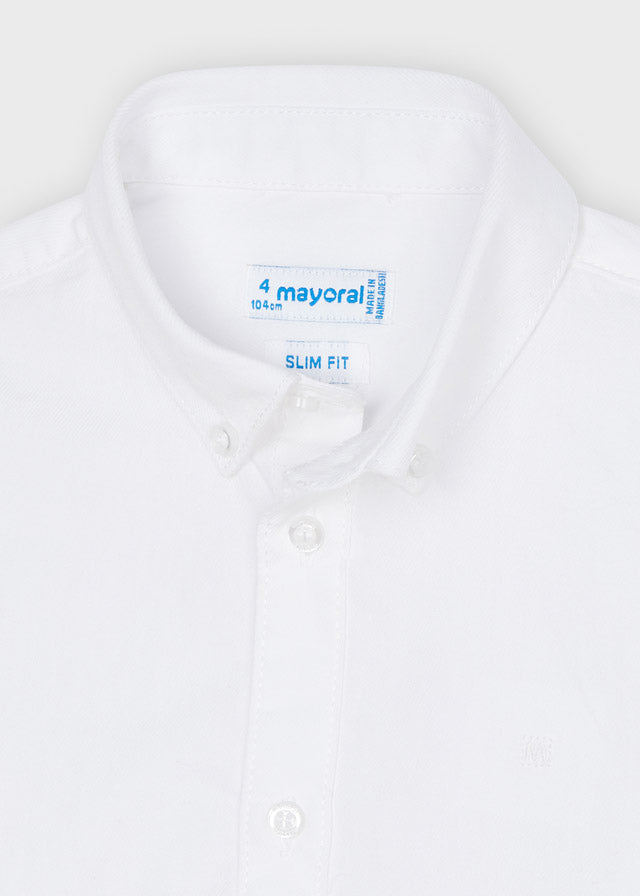 Boys ECOFRIENDS Long Sleeve Basic Collared Shirt | White