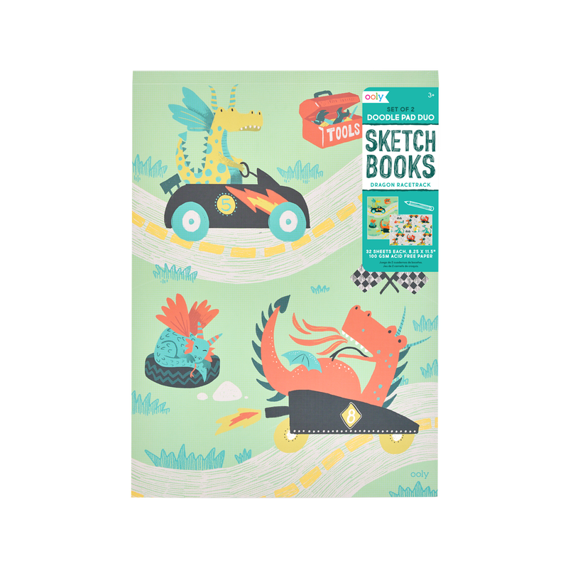 Dragon Race Tracks Doodle Pad Duo Sketchbook | Set of 2