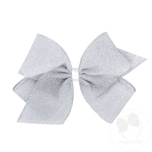 Party Glitter Girls Hair Bow | Silver