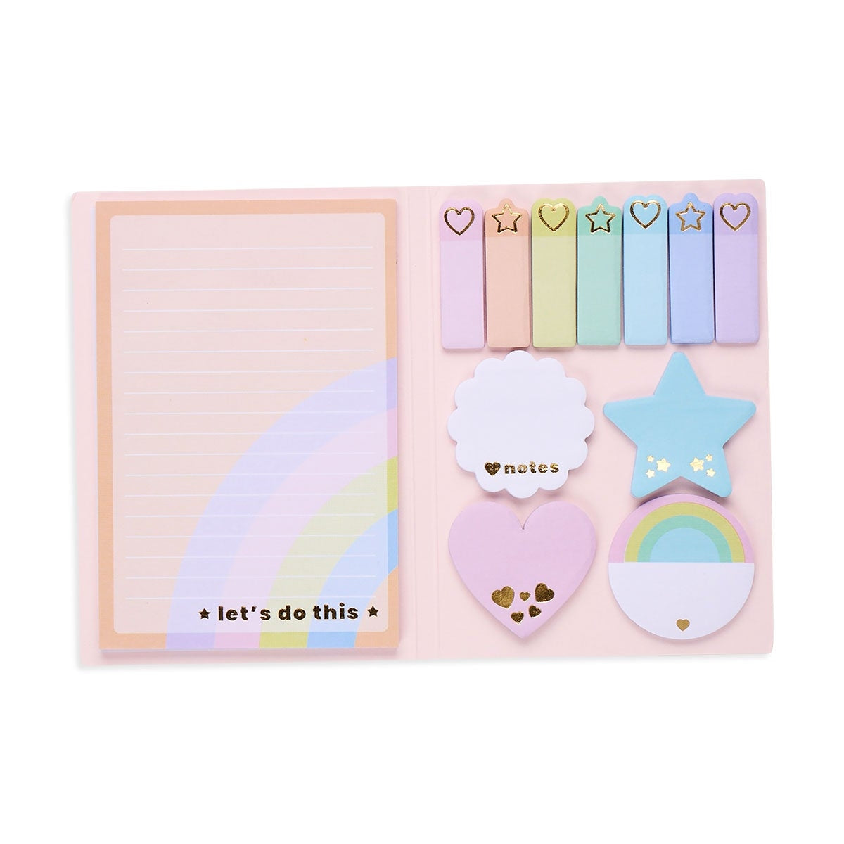 Side Notes Sticky Tab Note Pad | Pastel Rainbows