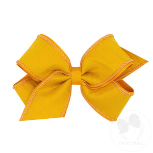 Jewel-toned Dupioni Silk and Grosgrain Overlay Bow | Special Gold