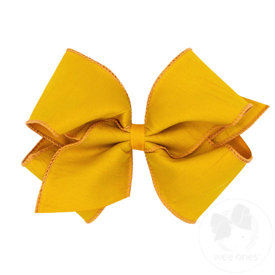 Jewel-toned Dupioni Silk and Grosgrain Overlay Bow | Special Gold
