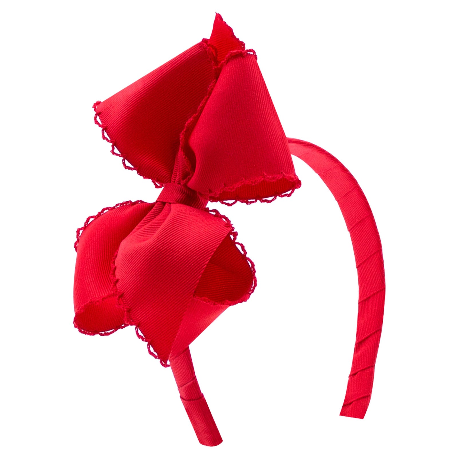 Small King Monotone Moonstitch Grosgrain Bow on Headband | Assorted Colors