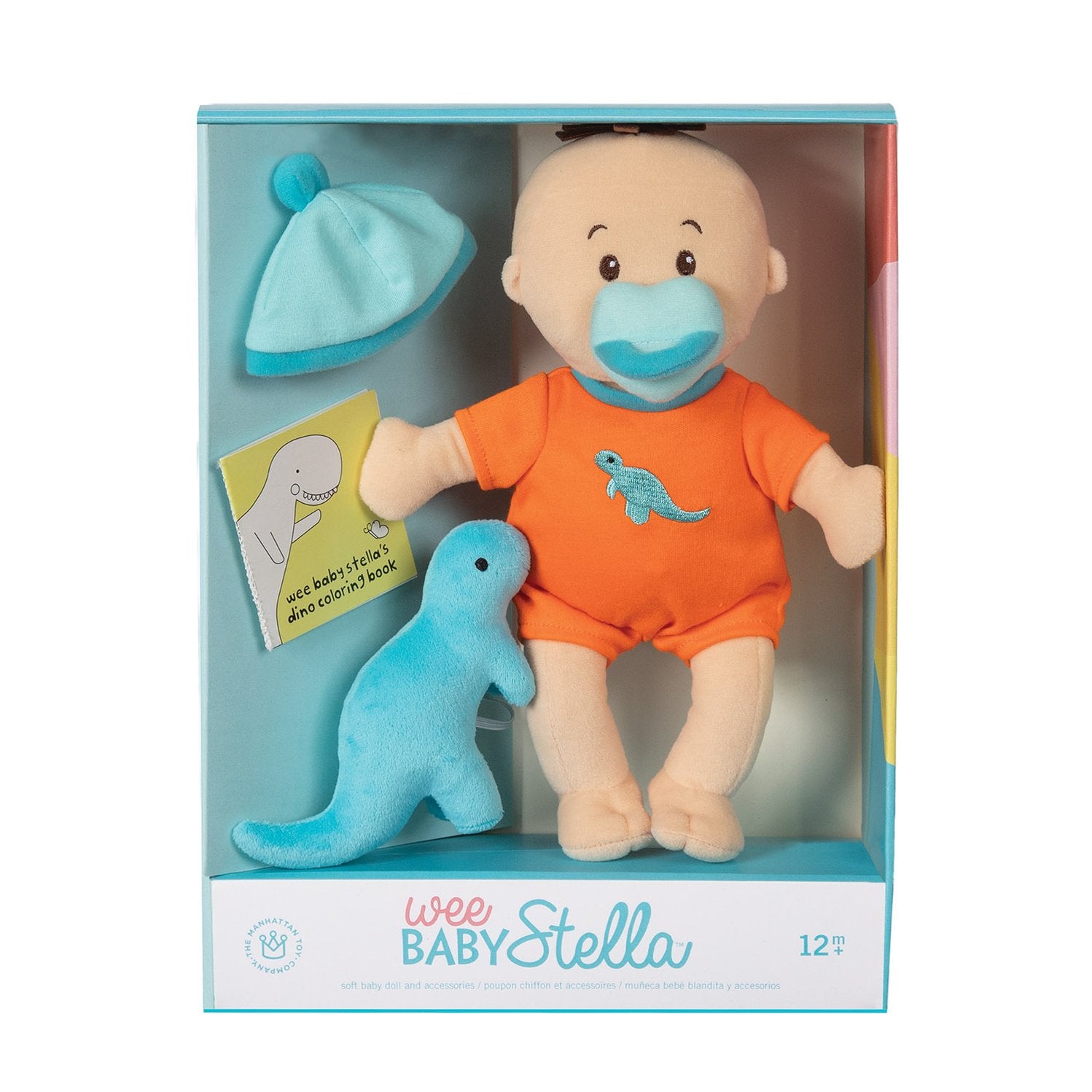 Wee Baby Stella Peach Soft Plush Baby Doll | Tiny Dino Set