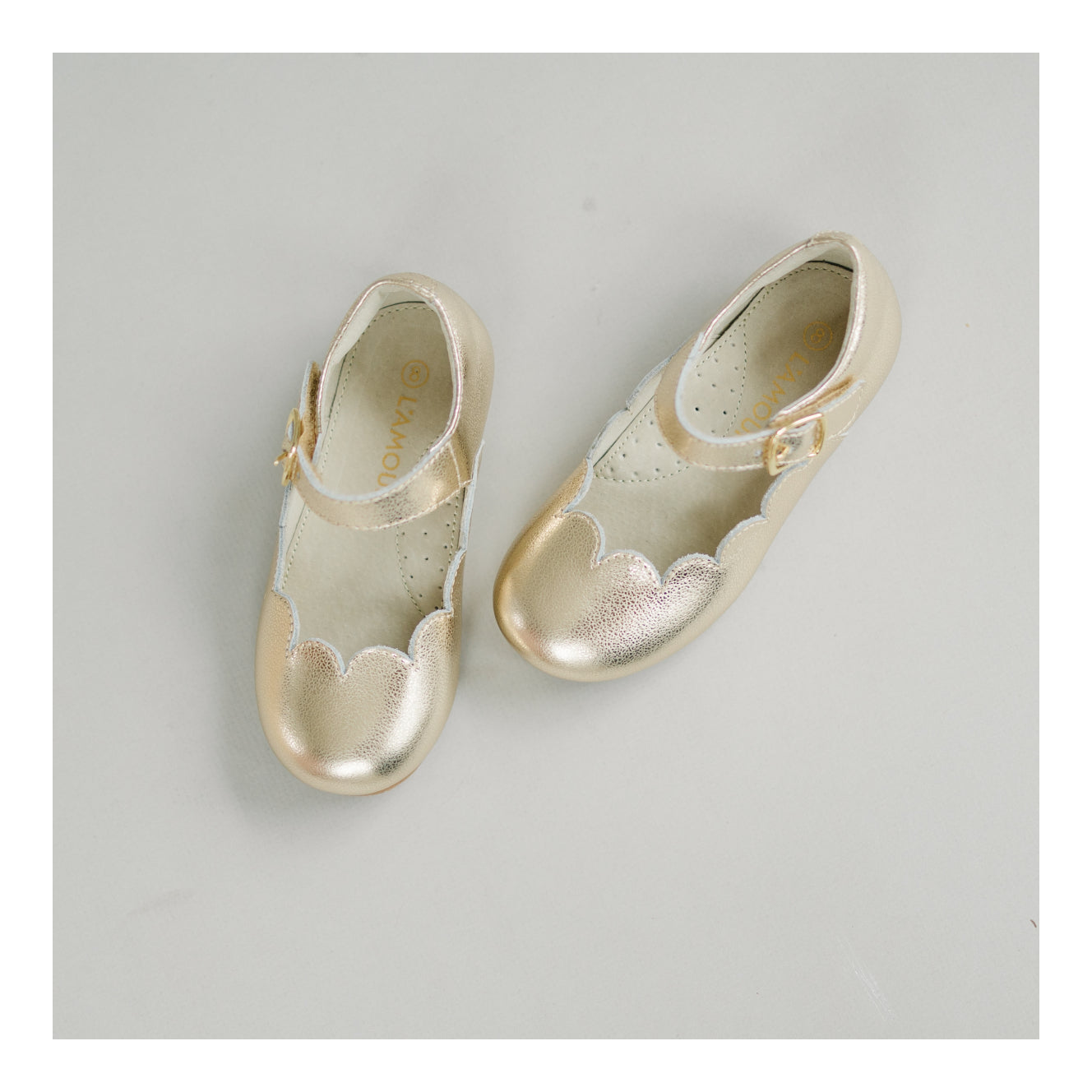 Sonia Scalloped Leather Flat | 421 Gold