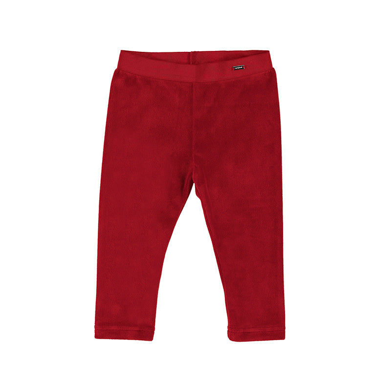 Baby Girls Velvet Stretch Legging | Red