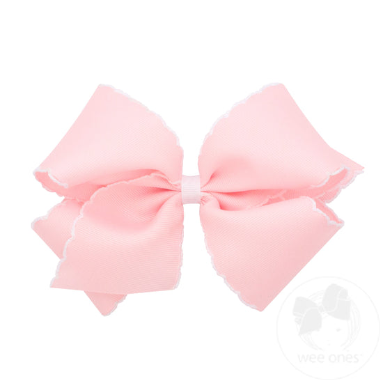 King Grosgrain Bow with Contrast Moonstitch | Assorted Colors