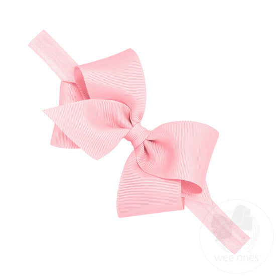Small Grosgrain Hair Bow on Soft Elastic Baby Band | Assorted
