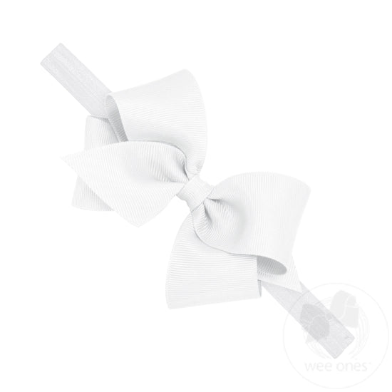 Small Grosgrain Hair Bow on Soft Elastic Baby Band | Assorted