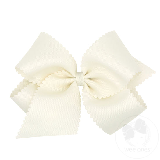 King Scalloped Edge Grosgrain Bow | Assorted Colors