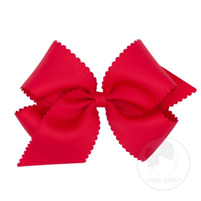 King Scalloped Edge Grosgrain Bow | Assorted Colors