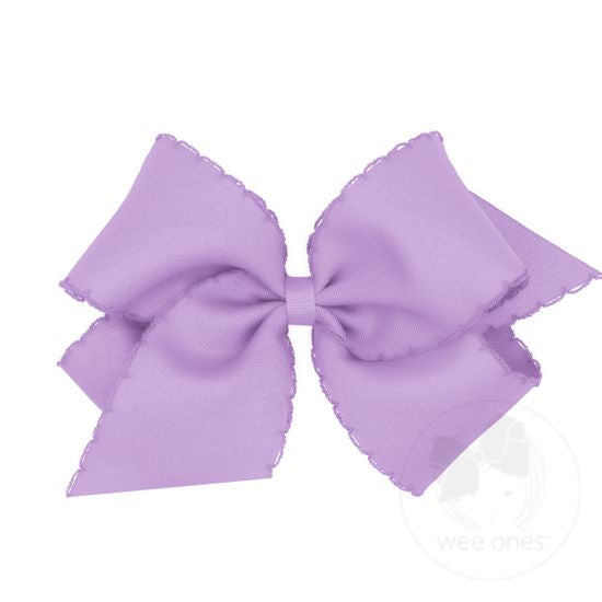 King Monotone Moonstitch Edge Grosgrain Bow | Assorted Colors