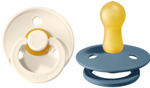 Colour Natural Latex Pacifier 2 pack | Ivory / Petrol