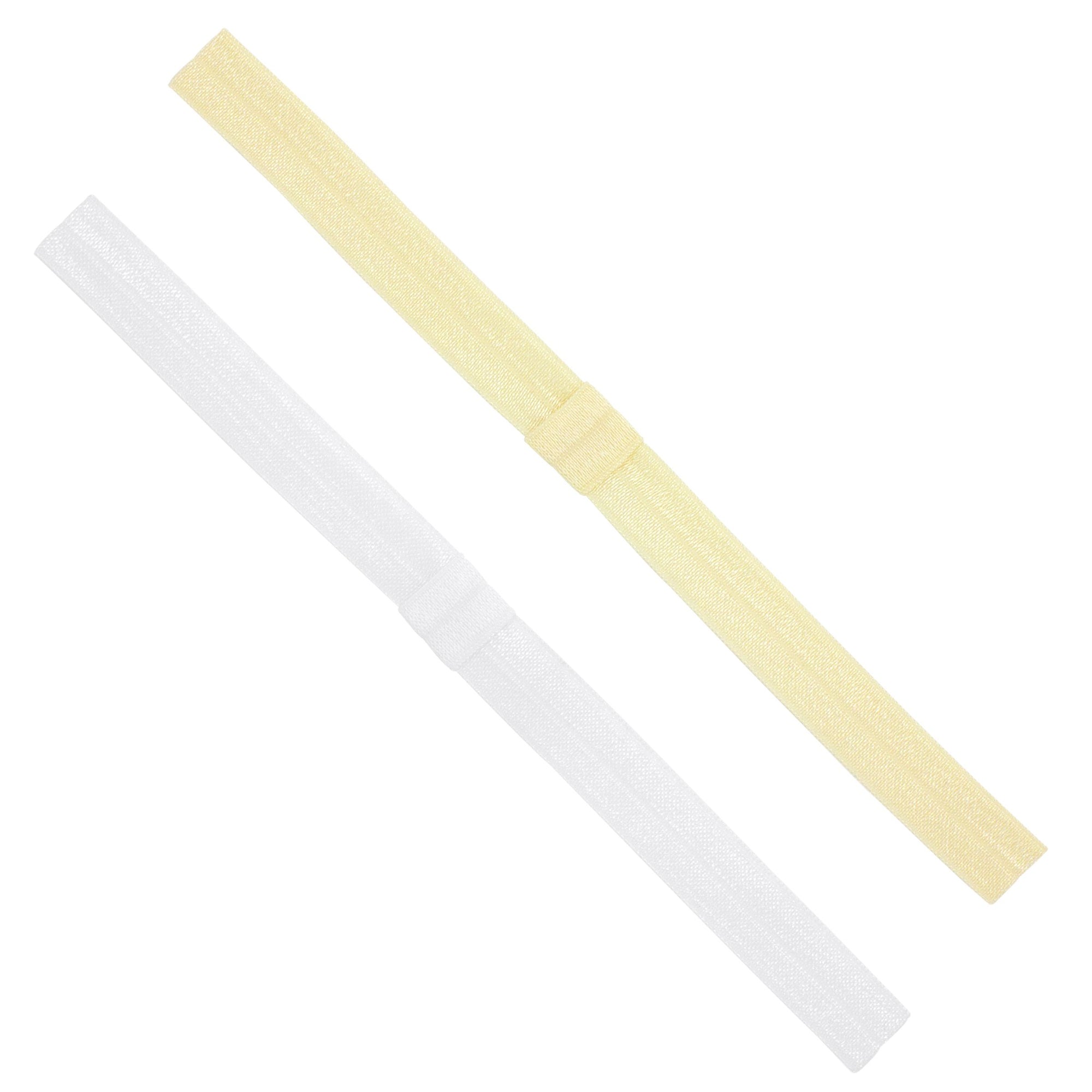 Add-A-Bow Elastic Girls Baby Bands Two Pack | White and Ivory