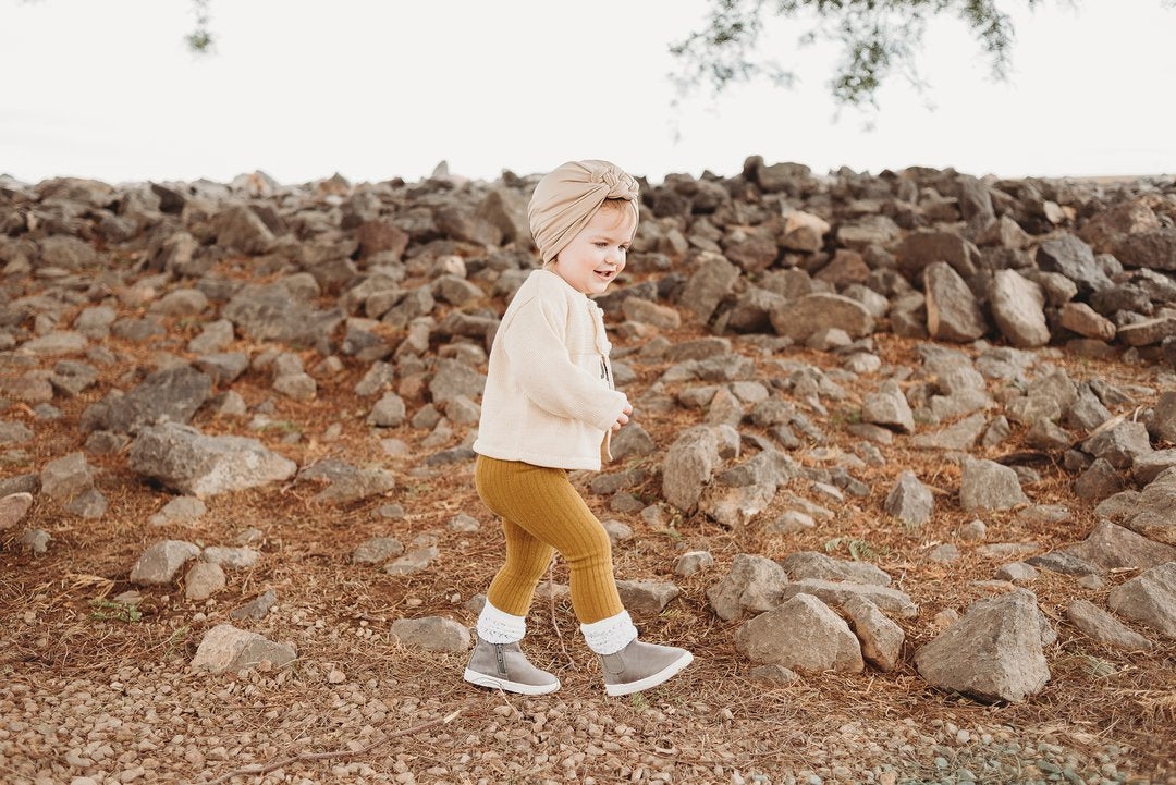 Consciously Baby Leather Boot in Tahoe Blue | Toddler Hard Sole