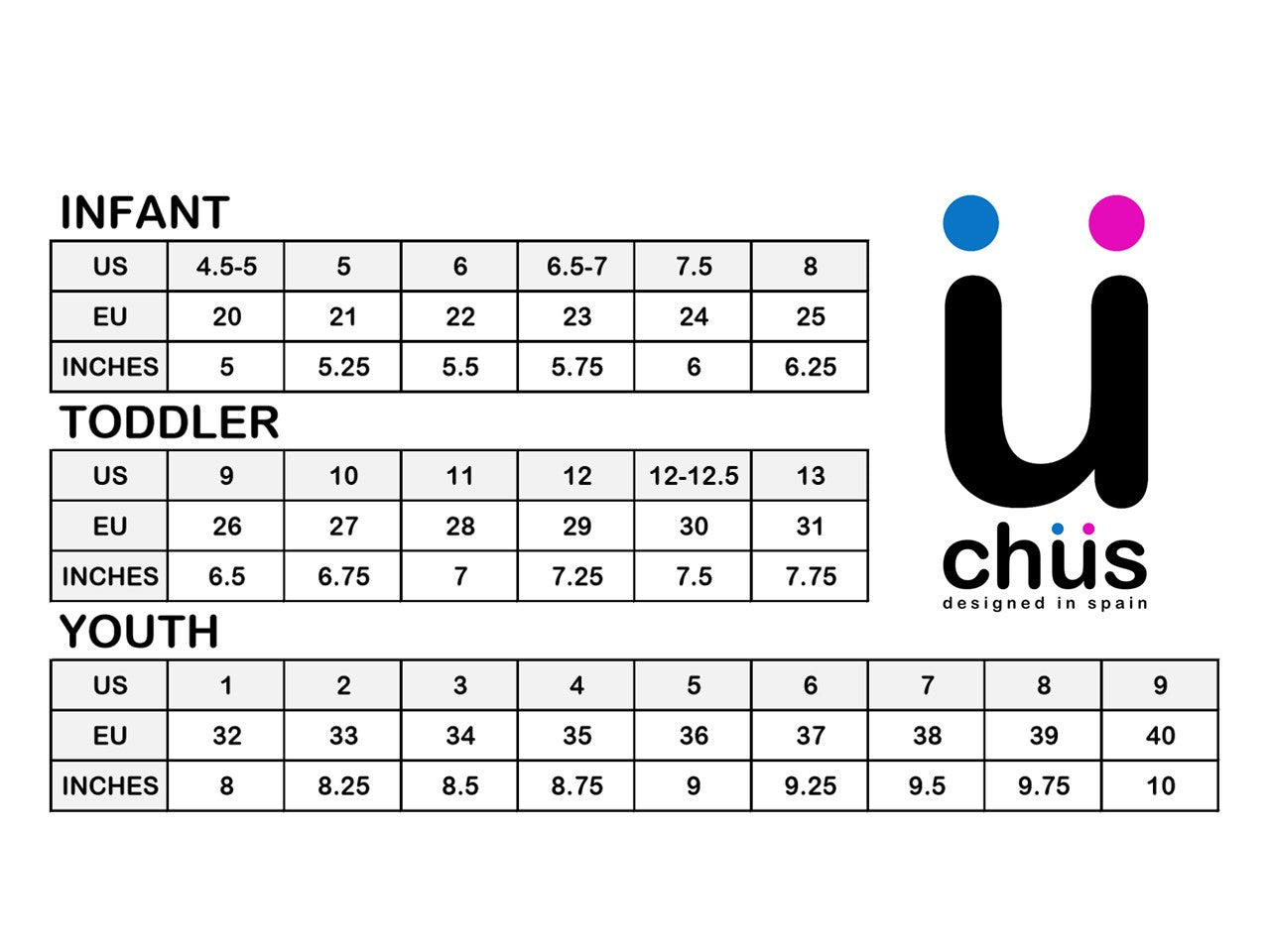 Chus Size Chart