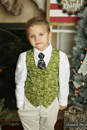 Holiday Boys Reversible Vest in Ruby / Holly