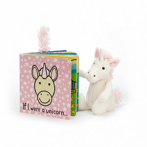 If I Were a Unicorn baby board book and Unicorn plush toy.