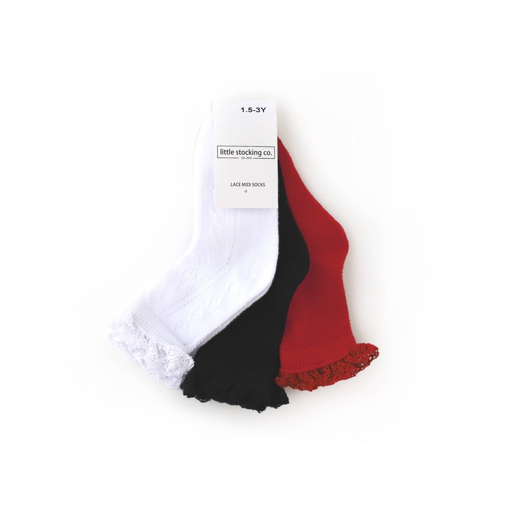 Lace Top 'Minnie Fancy' Midi High 3-pack Socks