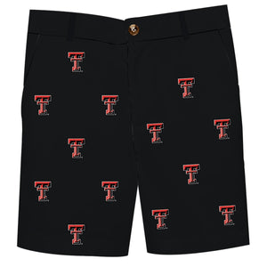 Texas Tech All Over Black Print Structured Short