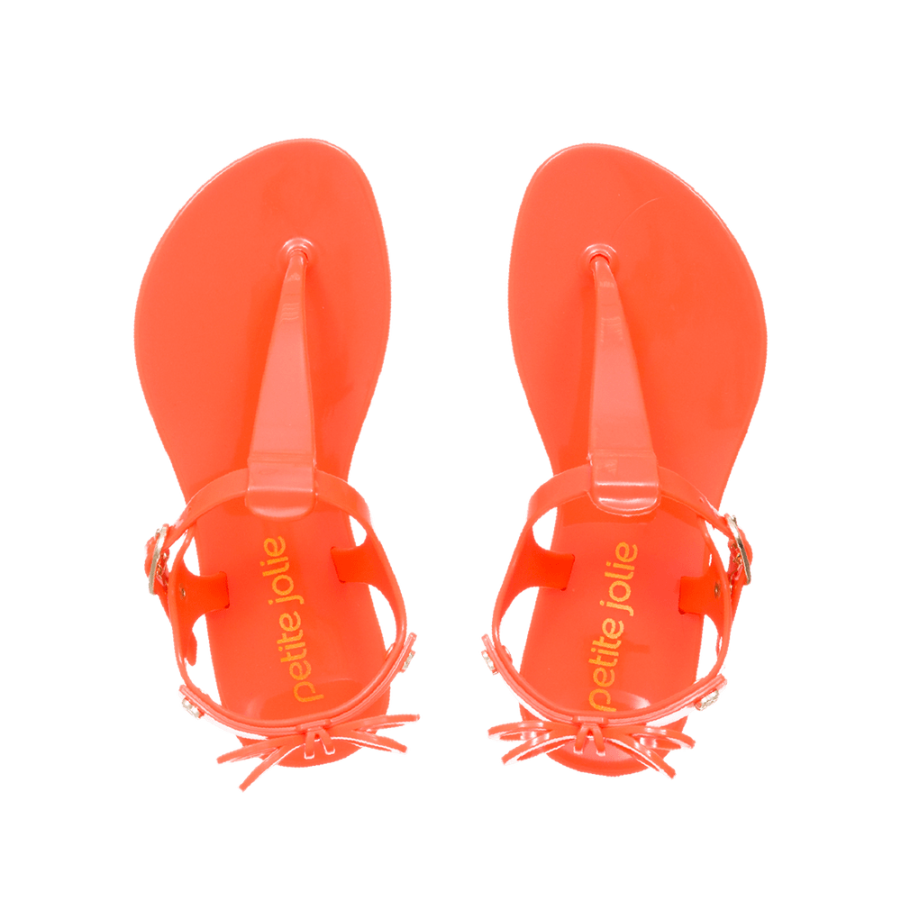 Noah Ribbon Jelly Sandal | Neon Orange