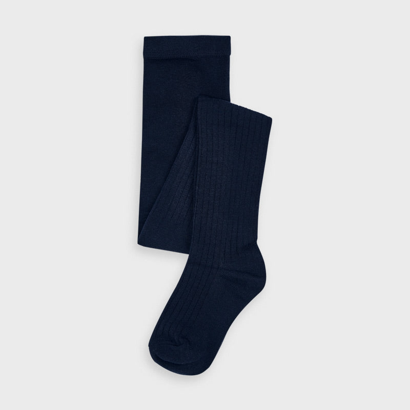 Cable Knit Ribbed Tights | Navy Blue