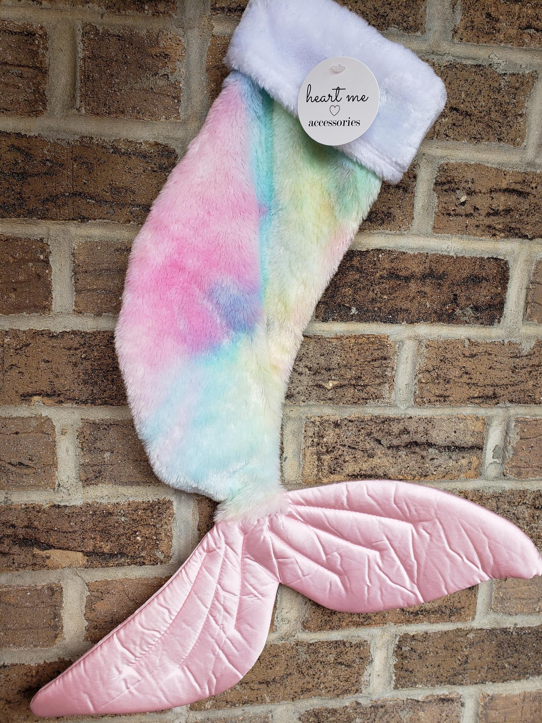 Mermaid Stocking | Tie Dye Rainbow Faux Fur