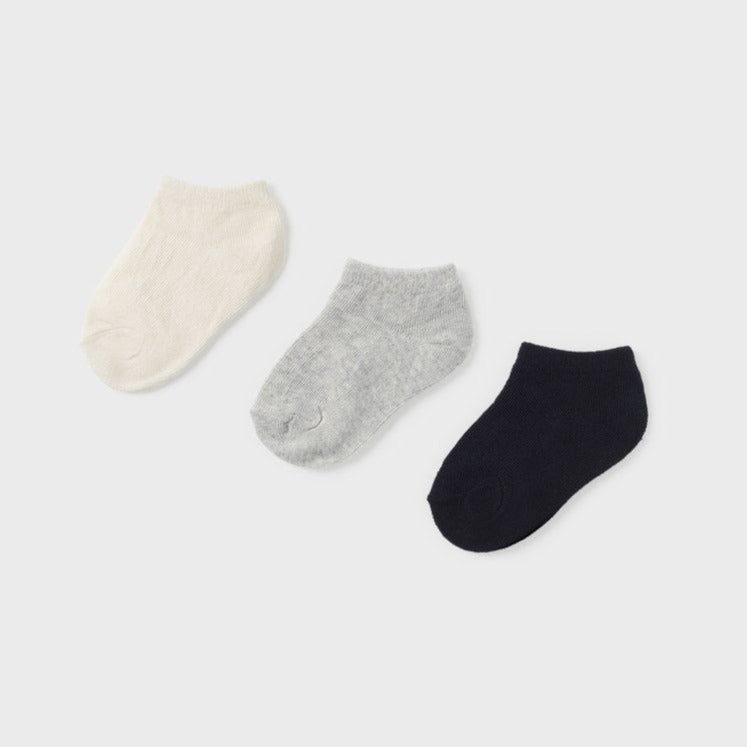 Baby 3 Pair Solid Cotton Socks | Nautical