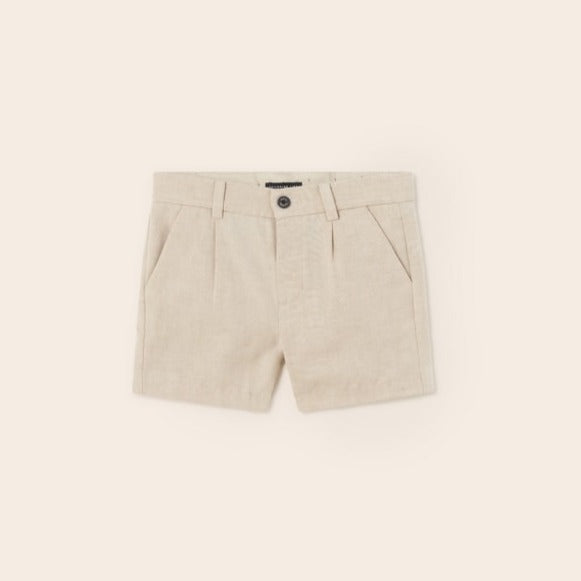 Baby Boys Linen Shorts | Beige