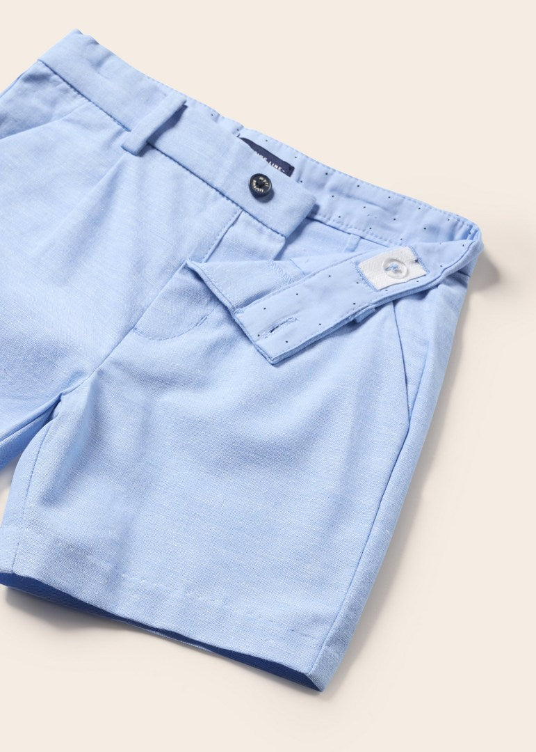 Baby Boys Linen Shorts | Light Blue
