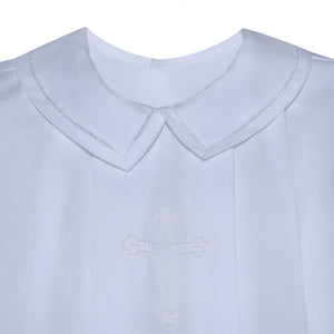 White Carson Cross Boy Baptism Gown