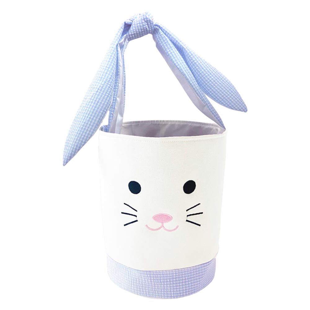 Seersucker Easter Bunny Basket | Blue