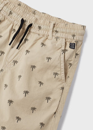 Boys Palm Tree Printed Shorts | Beige