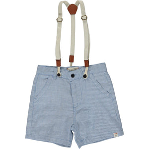 Captain Shorts with Suspenders | Chambray Stripe