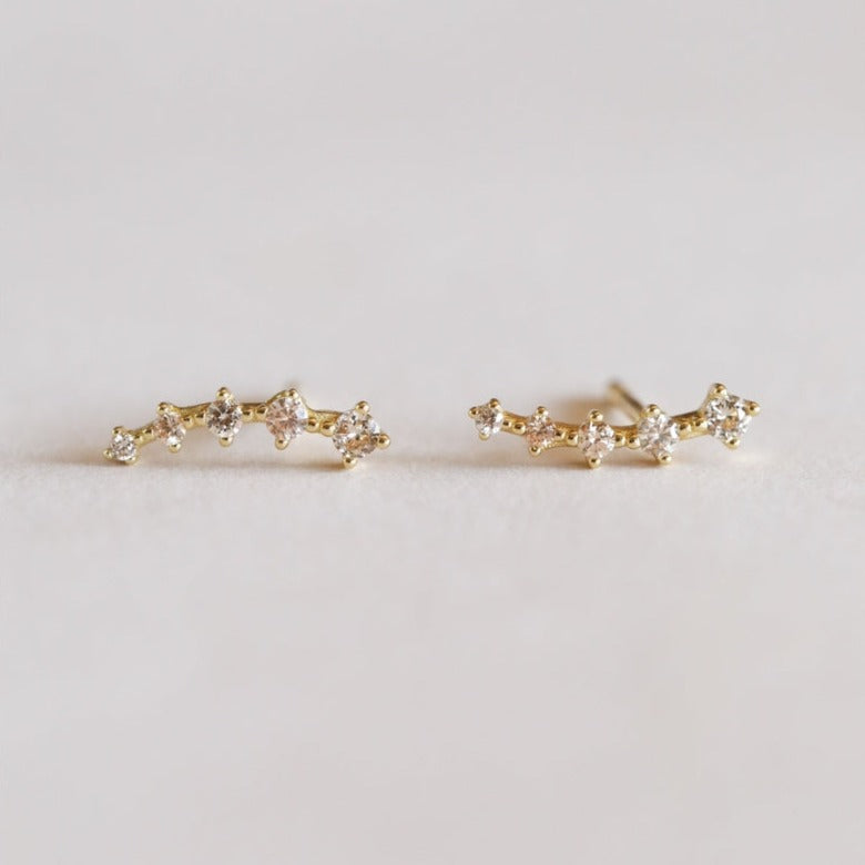 Champagne Crawler Stud Earrings | 18k Gold Vermeil