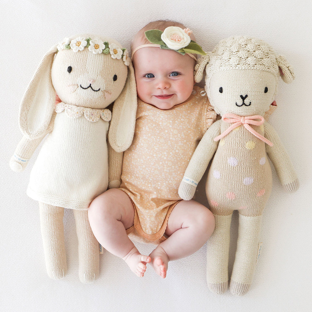 Hand Knit Doll | Lucy the Lamb | Pastel