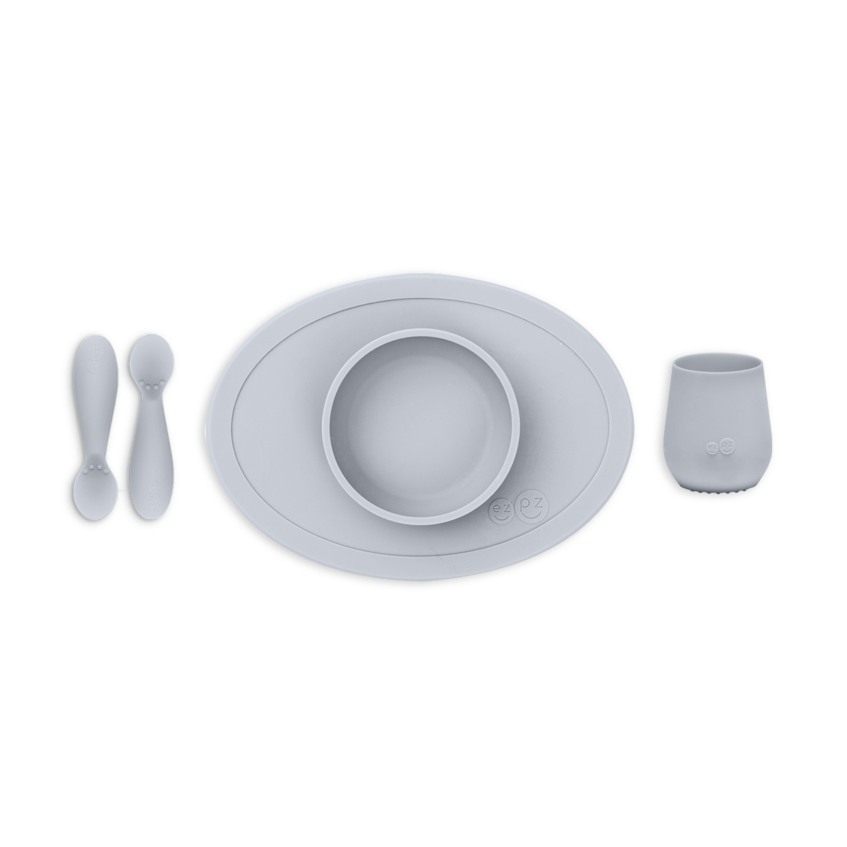 First Foods Silicone Feeding Set | Pewter