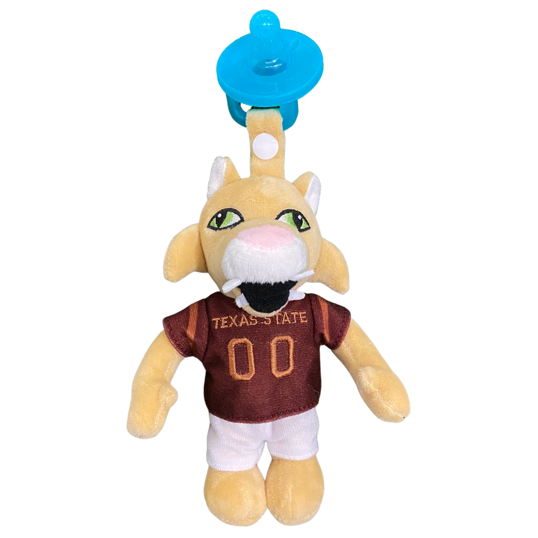 Texas State University Boko the Bobcat Plush Pacifier