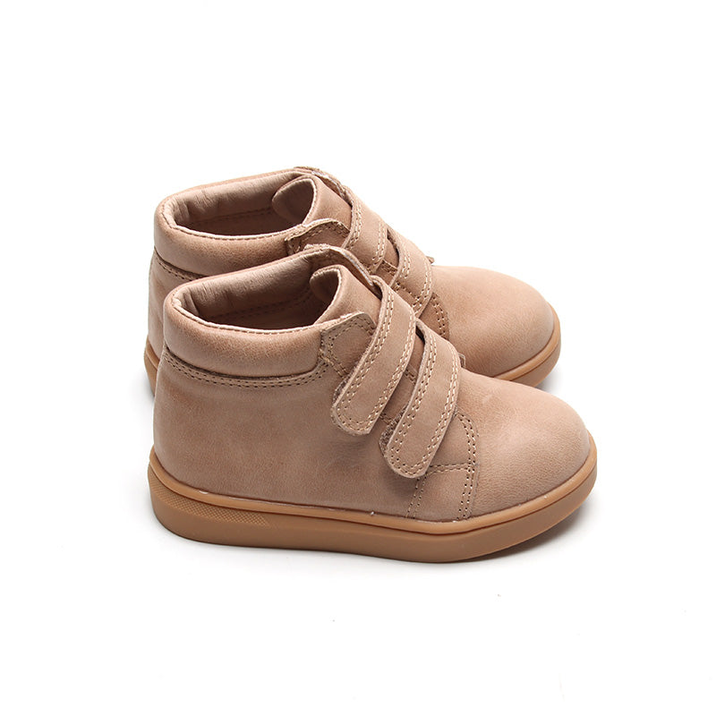 Leather High Top Sneaker | Stone