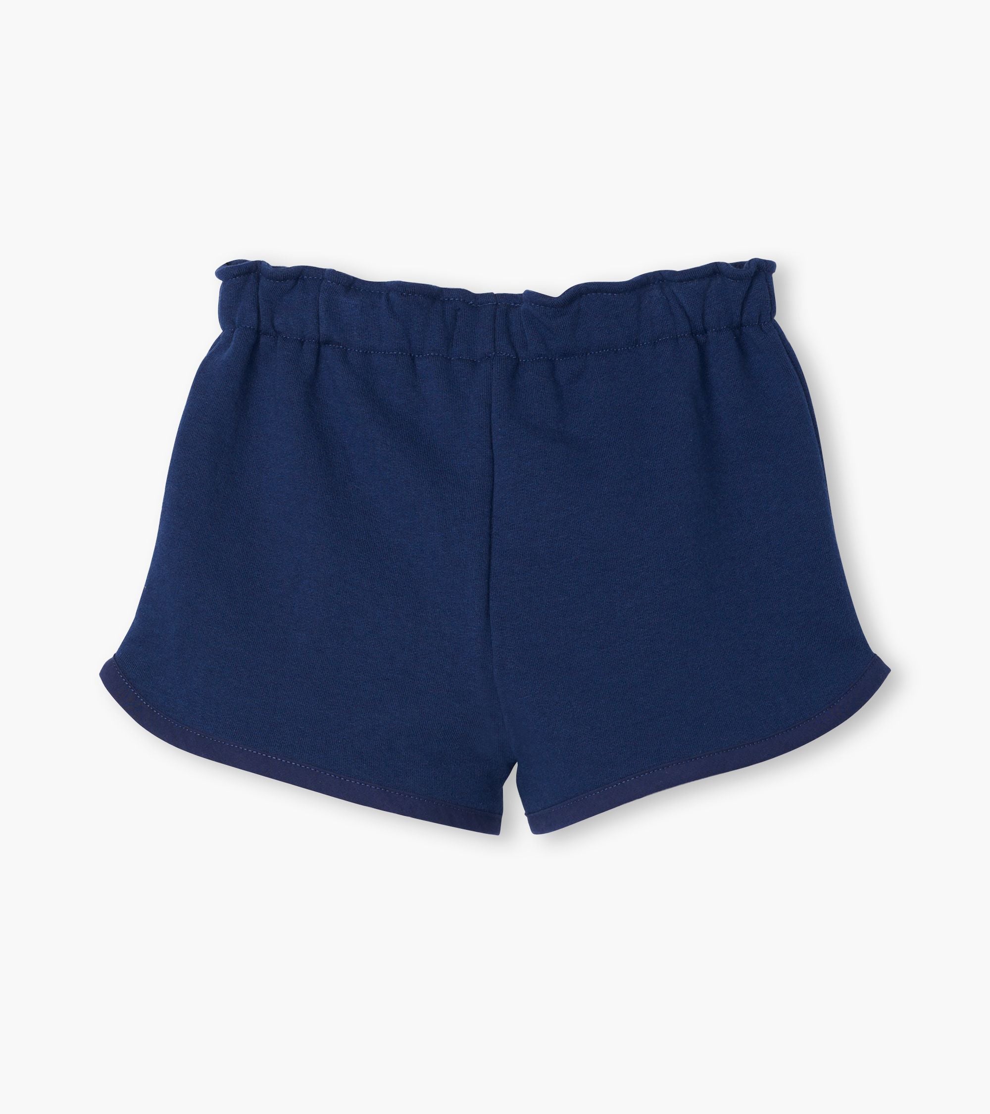 Navy French Terry Paper Bag Shorts